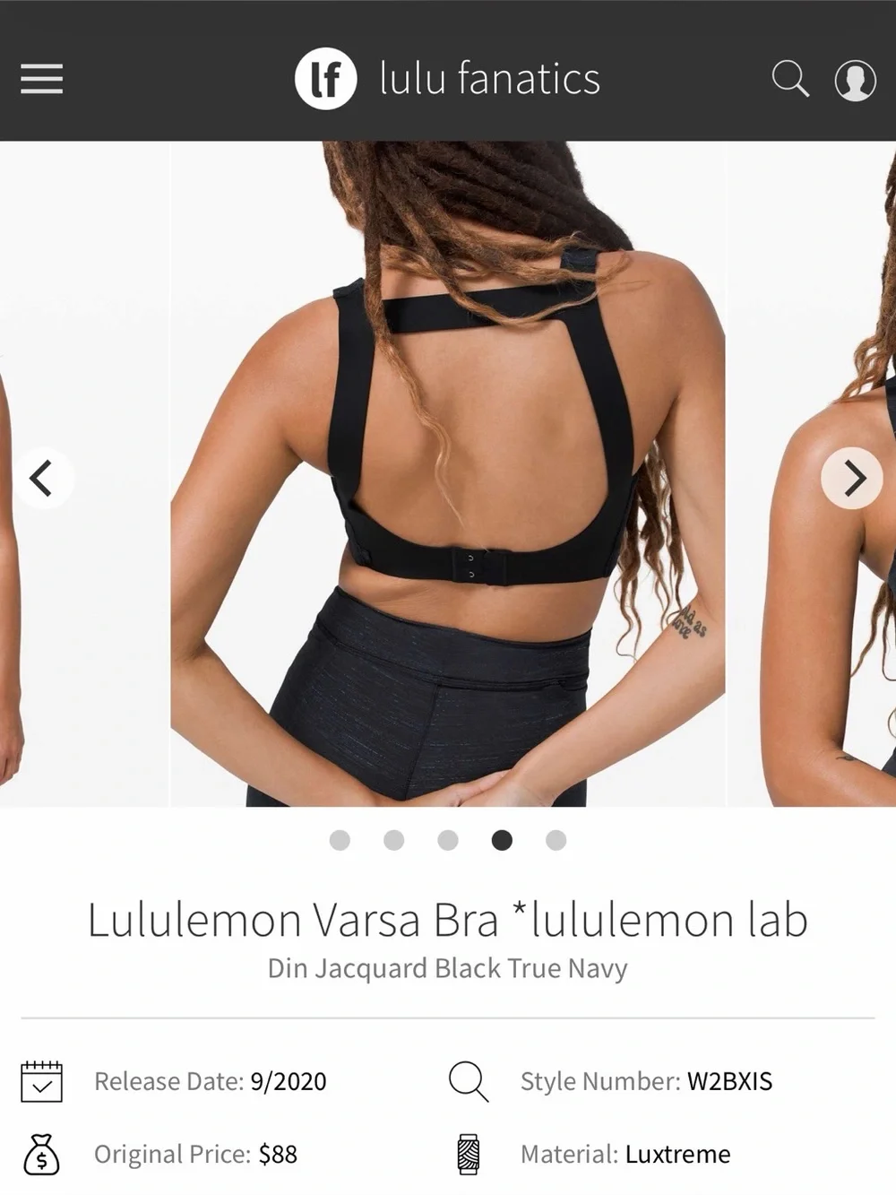 lululemon athletica navy black textured sports bra